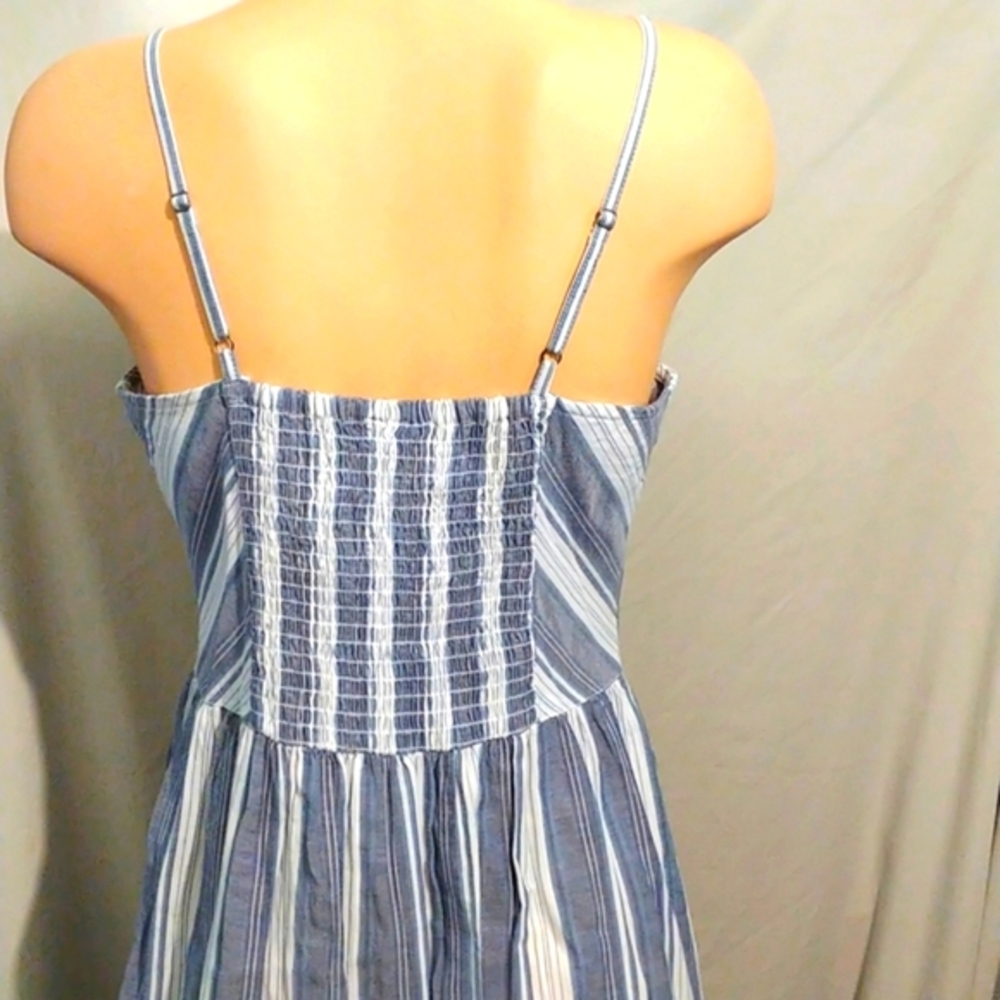 Olive & Oak Blue and White Striped Midi Dress - Picture 4 of 5